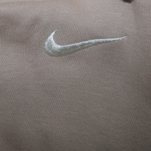 Nike Womens Beige XS Pullover Hoodie with Logo and Kangaroo Pocket