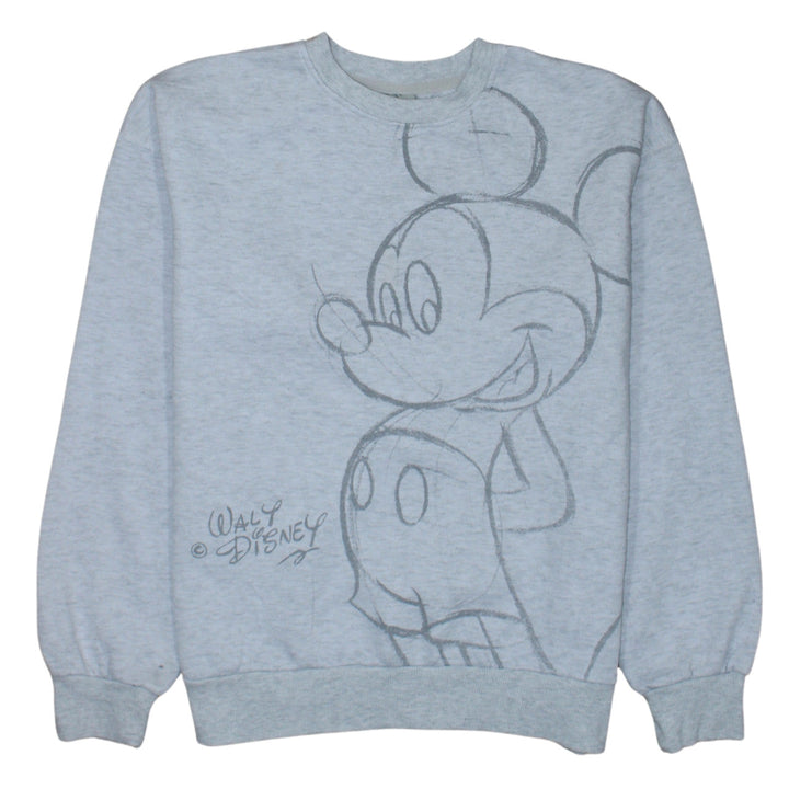 Disney Women Grey Mickey Mouse Pullover Sweatshirt Size 2XS