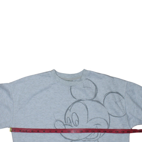 Disney Women Grey Mickey Mouse Pullover Sweatshirt Size 2XS