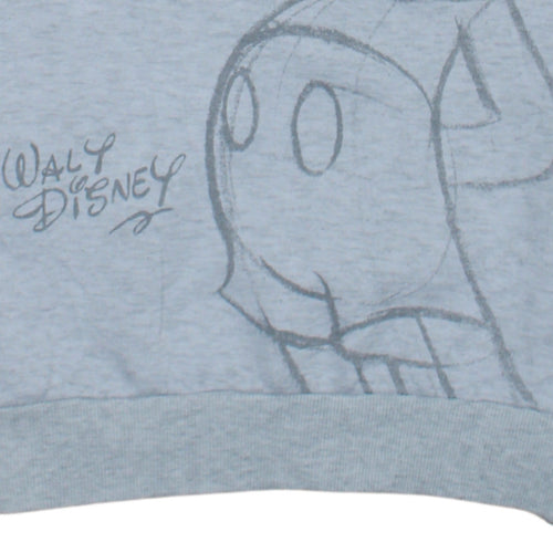 Disney Women Grey Mickey Mouse Pullover Sweatshirt Size 2XS