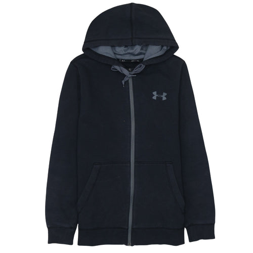Under Armour Men's Black Full Zip Hoodie Small Slim Fit Fleece