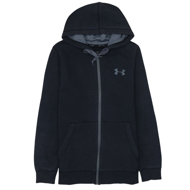 Under Armour Men's Black Full Zip Hoodie Small Slim Fit Fleece