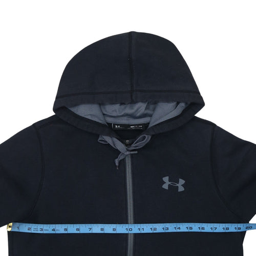 Under Armour Men's Black Full Zip Hoodie Small Slim Fit Fleece