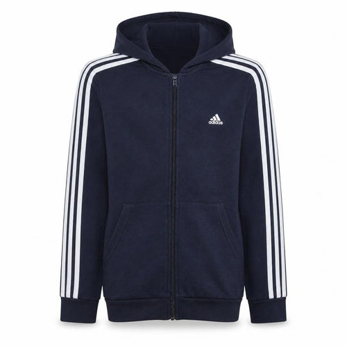 Adidas Boys Blue Full Zip Hoodie 13-14 Years Regular Fit Sportswear