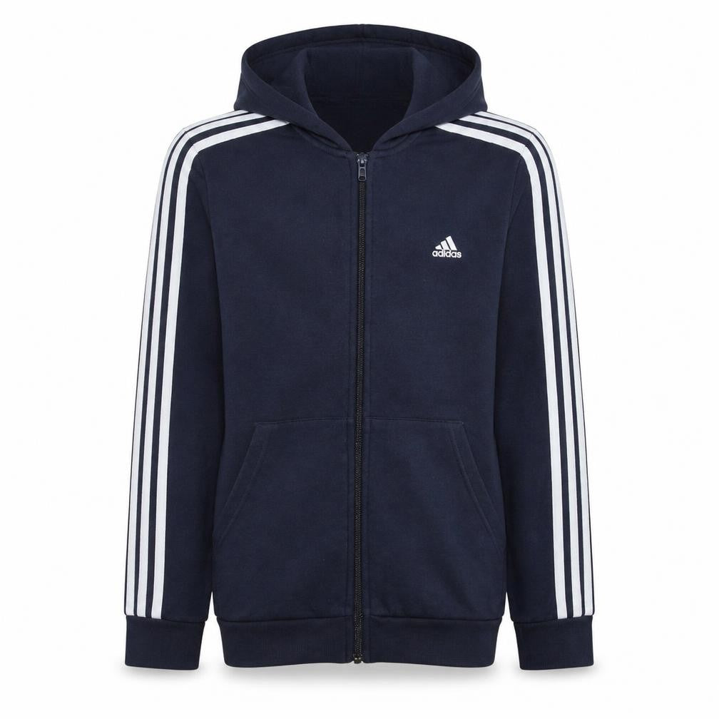 Adidas Boys Blue Full Zip Hoodie 13-14 Years Regular Fit Sportswear