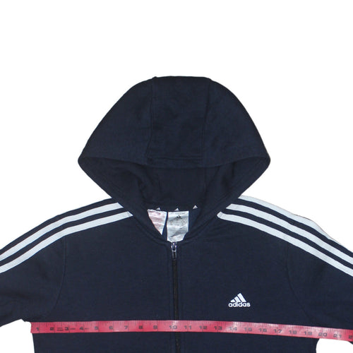 Adidas Boys Blue Full Zip Hoodie 13-14 Years Regular Fit Sportswear
