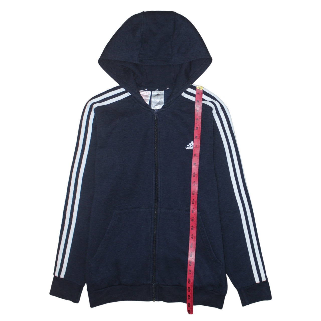 Adidas Boys Blue Full Zip Hoodie 13-14 Years Regular Fit Sportswear