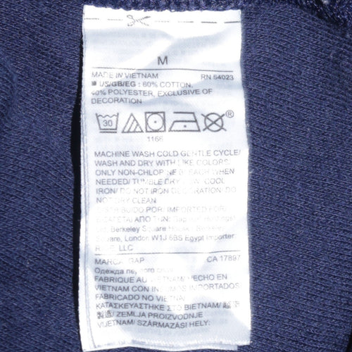 GAP Women Navy Blue Medium Pullover Sweatshirt with Logo