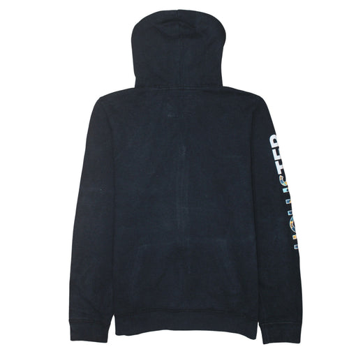 Hollister Men's Black Full Zip Hoodie L Logo Graphic Fleece