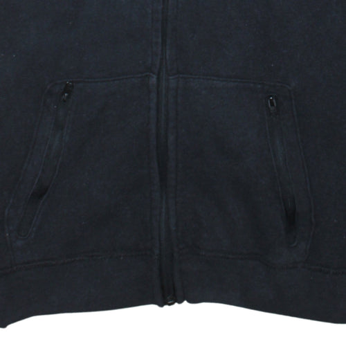 Hollister Men's Black Full Zip Hoodie L Logo Graphic Fleece