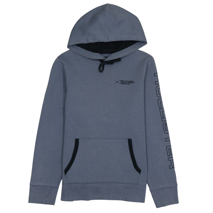 Hollister Men's Blue Pullover Hoodie Size S Graphic Print