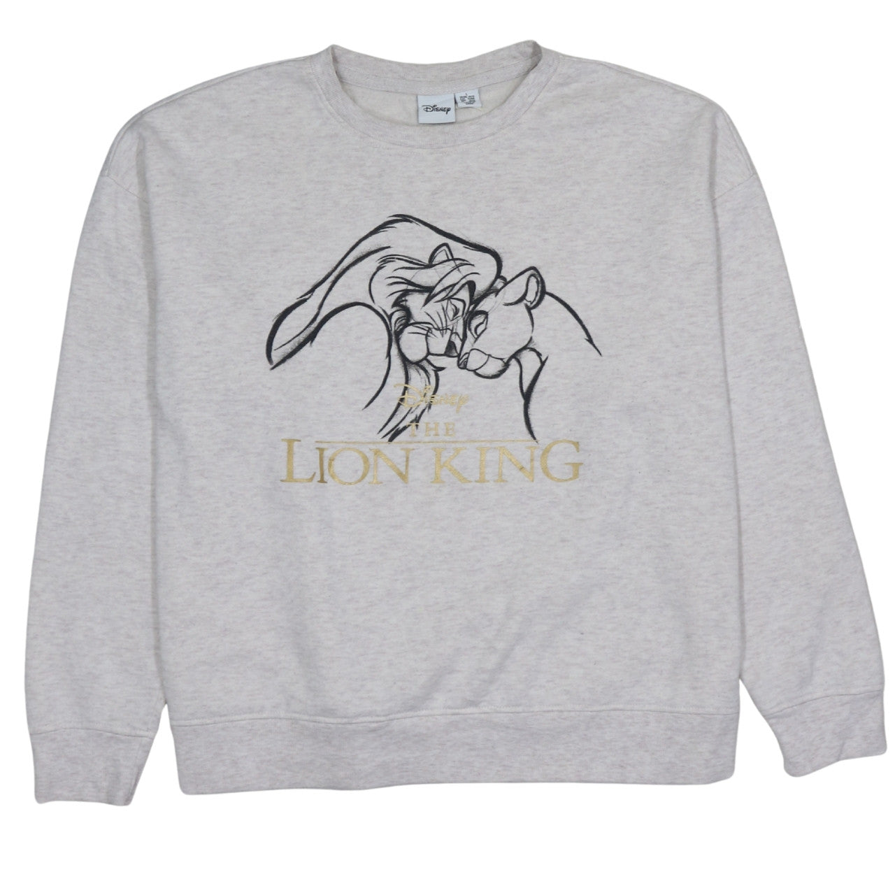 Disney Womens Grey The Lion King Sweatshirt Size L Crew Neck Pullover