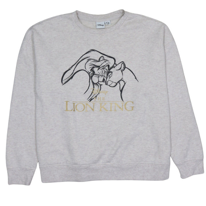 Disney Womens Grey The Lion King Sweatshirt Size L Crew Neck Pullover