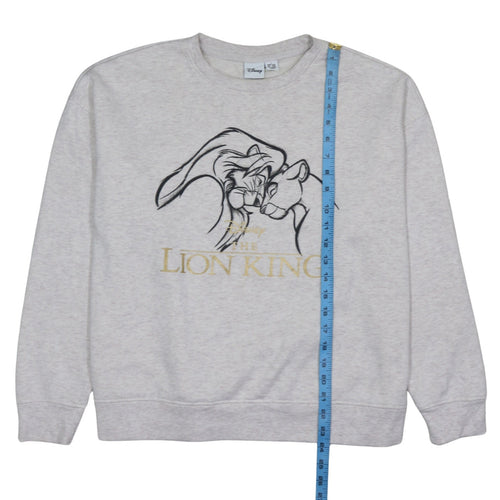Disney Womens Grey The Lion King Sweatshirt Size L Crew Neck Pullover