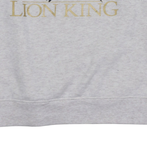Disney Womens Grey The Lion King Sweatshirt Size L Crew Neck Pullover