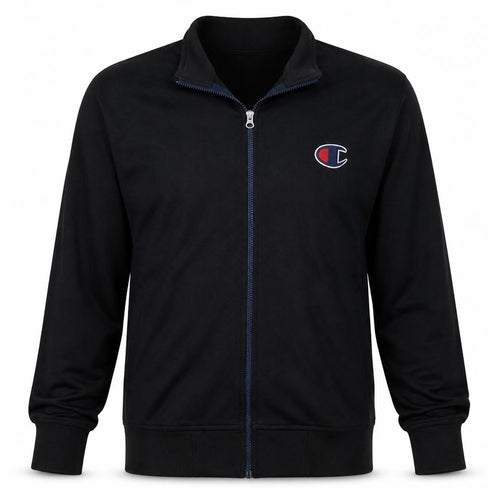 Champion Men's Black L Track Jacket Full Zip Logo Sportswear