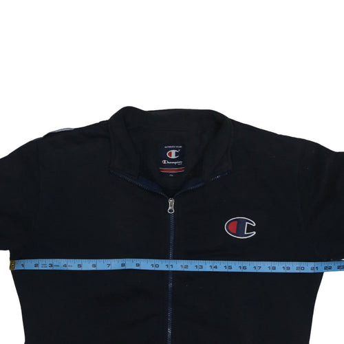 Champion Men's Black L Track Jacket Full Zip Logo Sportswear