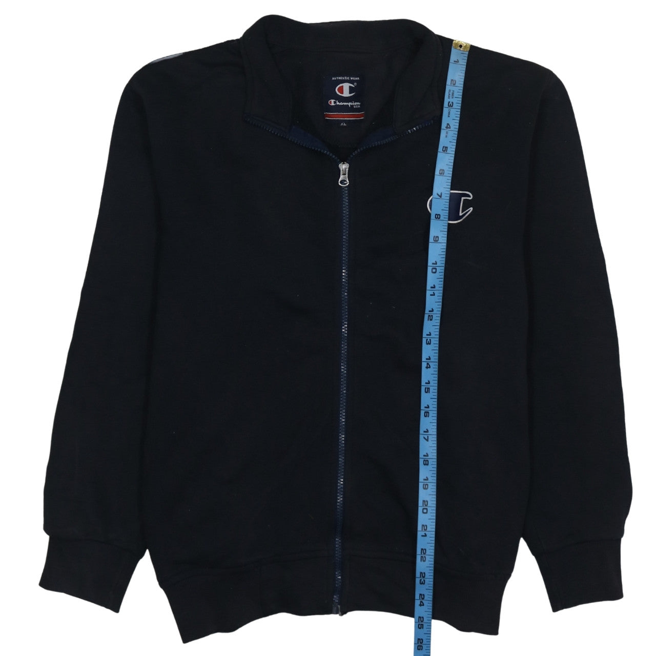 Champion Men's Black L Track Jacket Full Zip Logo Sportswear