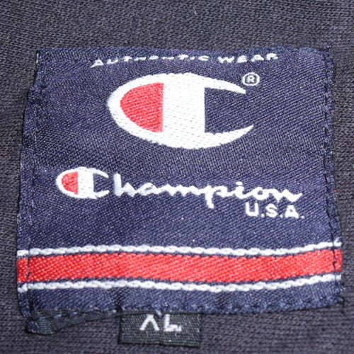 Champion Men's Black L Track Jacket Full Zip Logo Sportswear