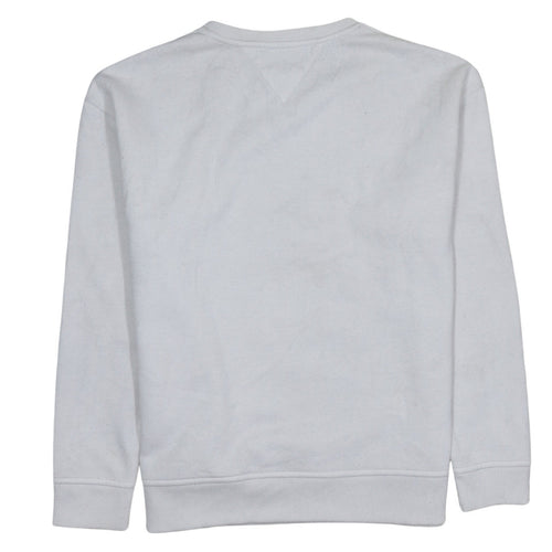 Tommy Jeans Women's White Small Cotton Pullover Sweatshirt