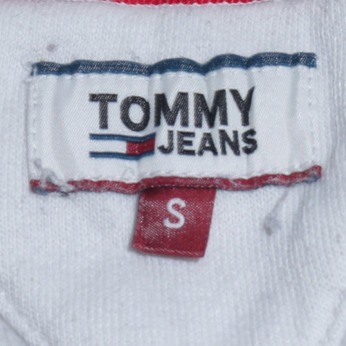 Tommy Jeans Women's White Small Cotton Pullover Sweatshirt