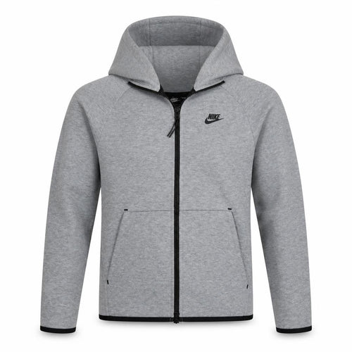 Nike Men Grey Full Zip Hoodie Small Sportswear Cotton Blend