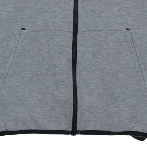 Nike Men Grey Full Zip Hoodie Small Sportswear Cotton Blend