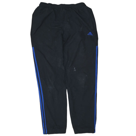 Adidas Men's Black M Track Pants with Blue Side Stripes