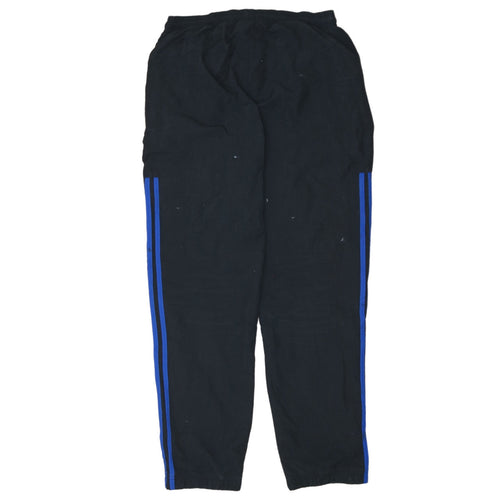 Adidas Men's Black M Track Pants with Blue Side Stripes