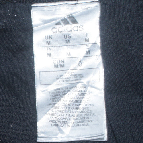 Adidas Men's Black M Track Pants with Blue Side Stripes