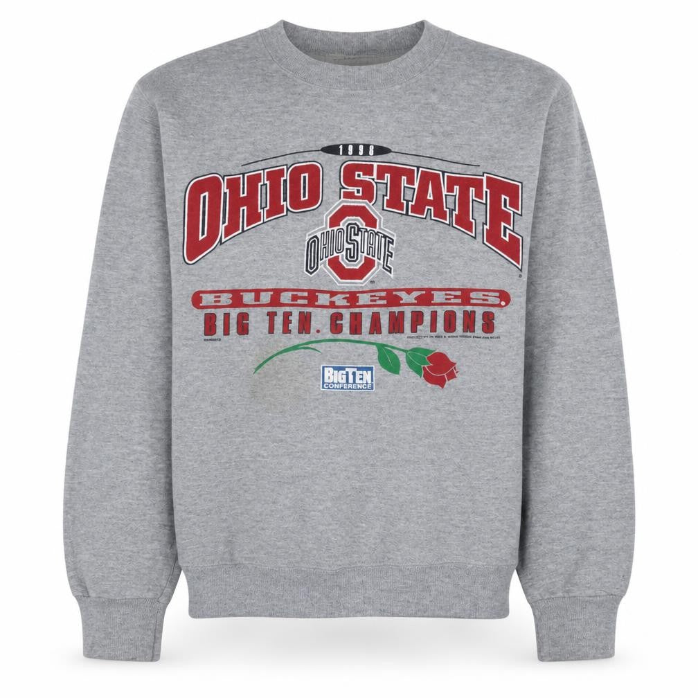 Front view of Lee Sport Men's Grey Ohio State 1996 Pullover Sweatshirt L
