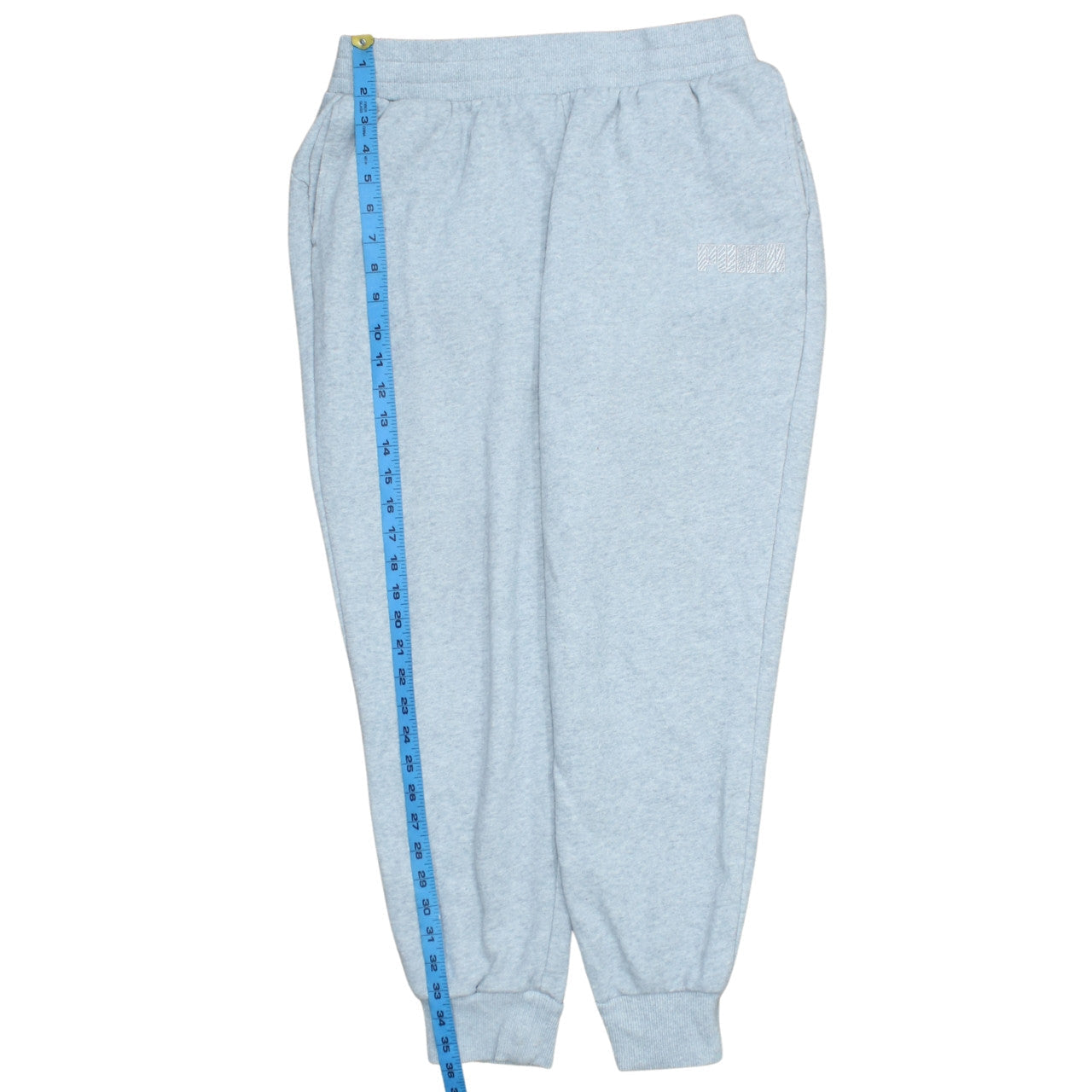 Puma Men's Grey Cotton Blend Jogger Trousers Size L