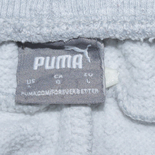 Puma Men's Grey Cotton Blend Jogger Trousers Size L