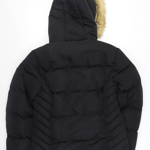 SoulCal & Co Womens Black Size 14 Puffer Hooded Winter Jacket