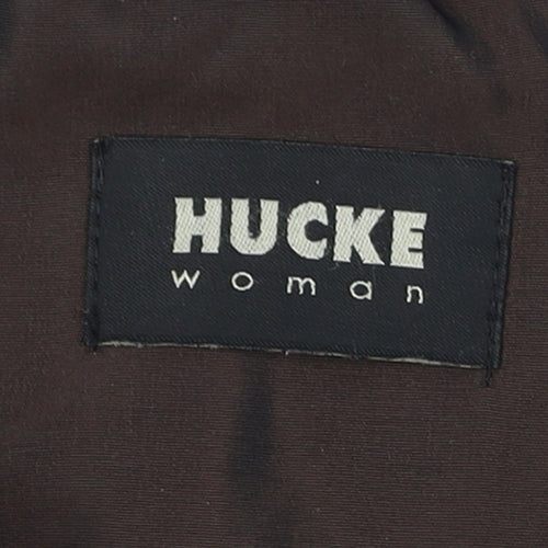 Hucke Women Brown Quilted Mid-Length Jacket Size 16