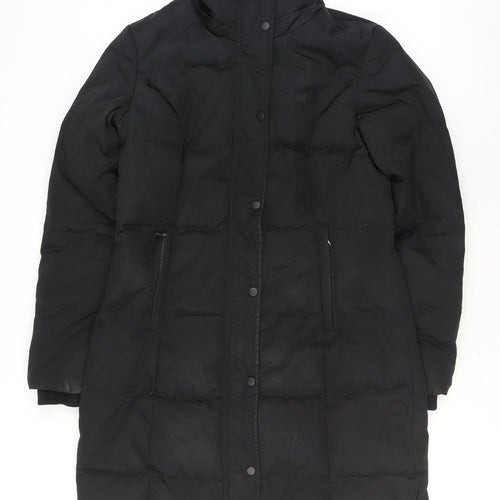Crew Clothing Company Women's Black Size 8 Long Puffer Coat