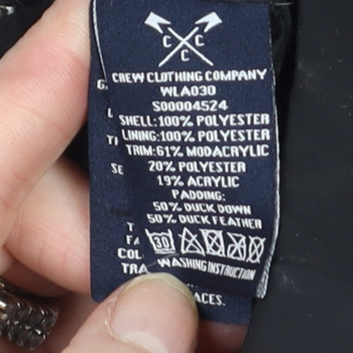 Crew Clothing Company Women's Black Size 8 Long Puffer Coat
