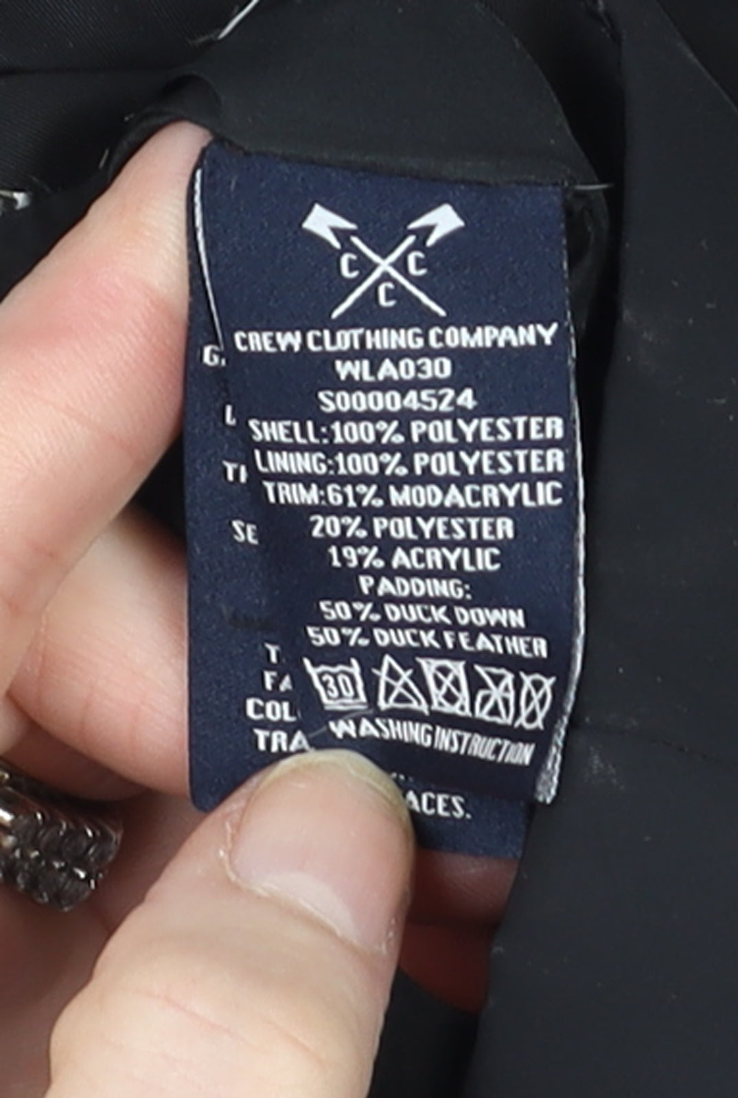 Crew Clothing Company Women's Black Size 8 Long Puffer Coat