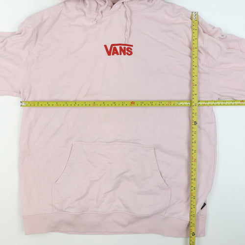 Vans Women’s Pink Hoodie Small Pullover Checkered Hood Cotton