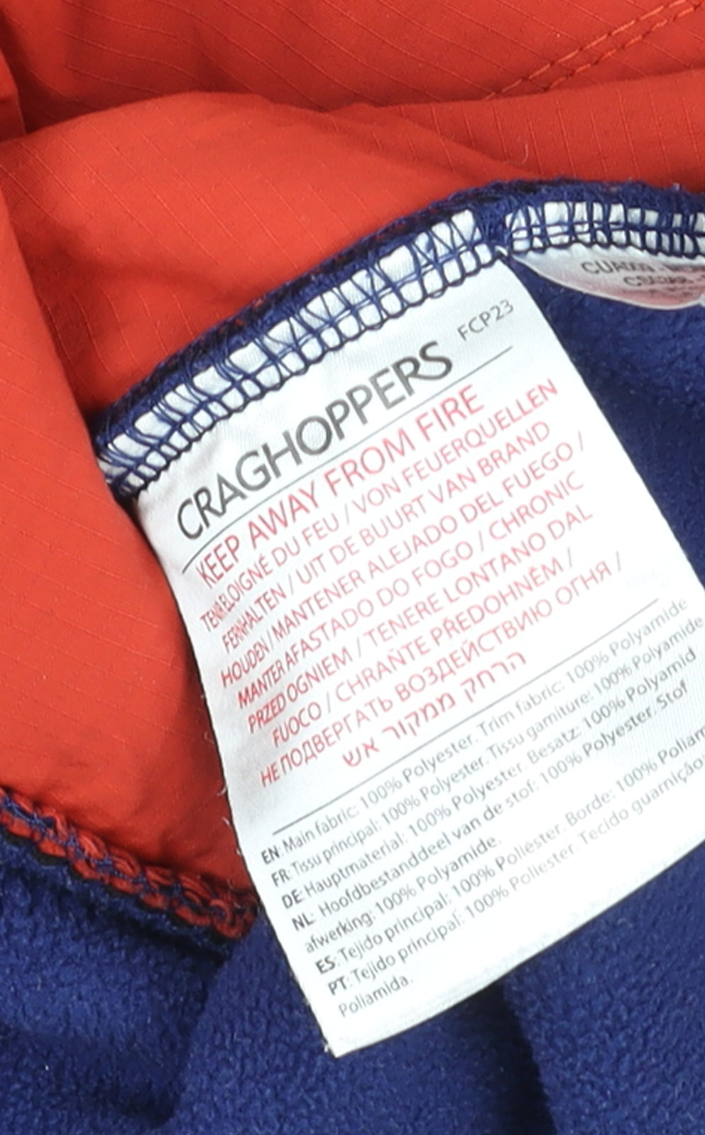 Craghoppers Men's Black & Red Fleece Full Zip Outdoor Jacket Size S