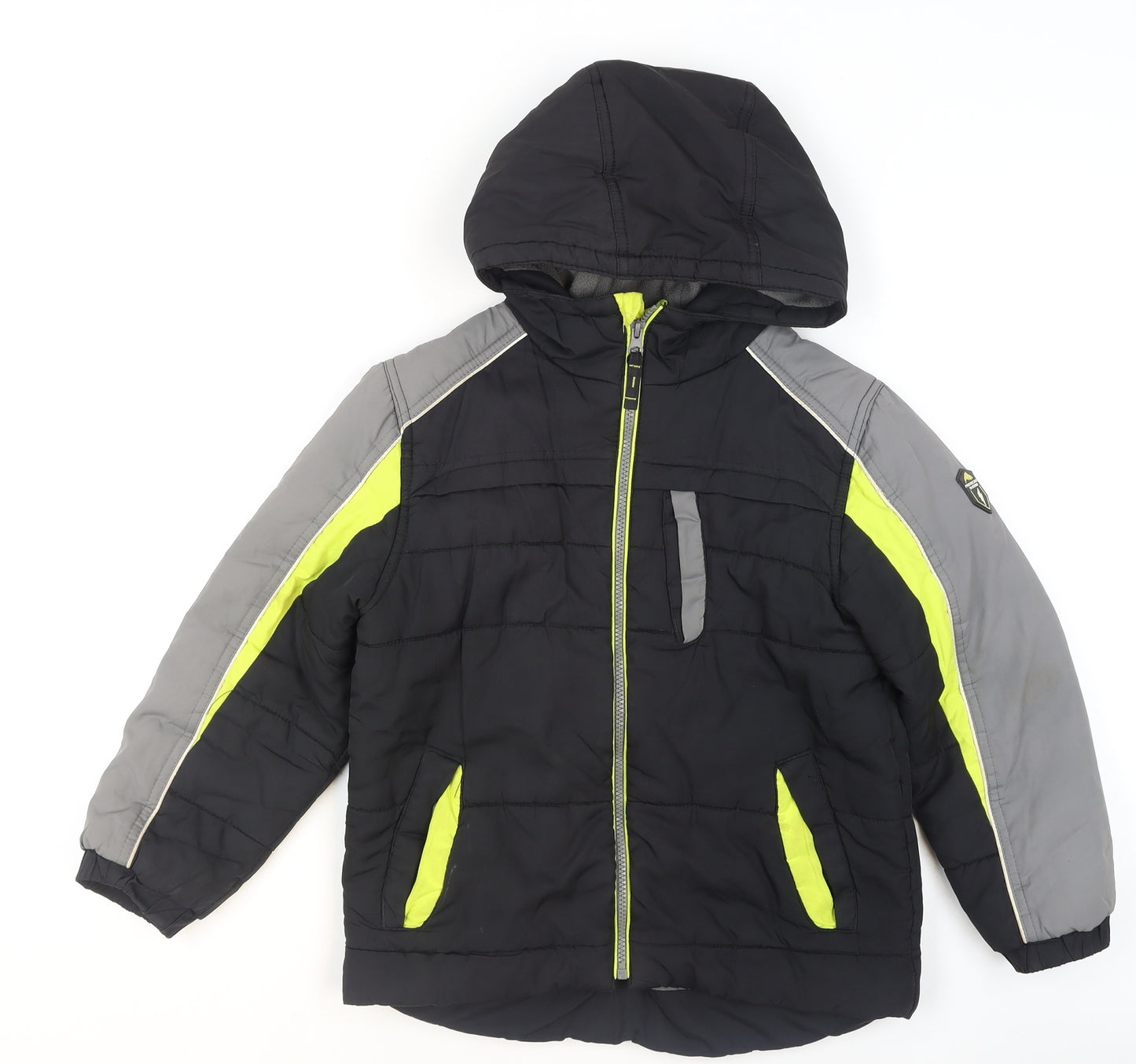 Protection System Boys Black Puffer Jacket 8 Years Hooded Full Zip Winter Coat