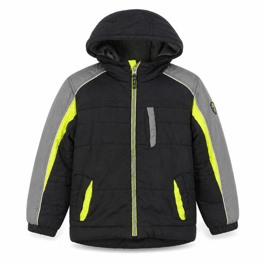 Protection System Boys Black Puffer Jacket 8 Years Hooded Full Zip Winter Coat