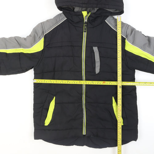 Protection System Boys Black Puffer Jacket 8 Years Hooded Full Zip Winter Coat
