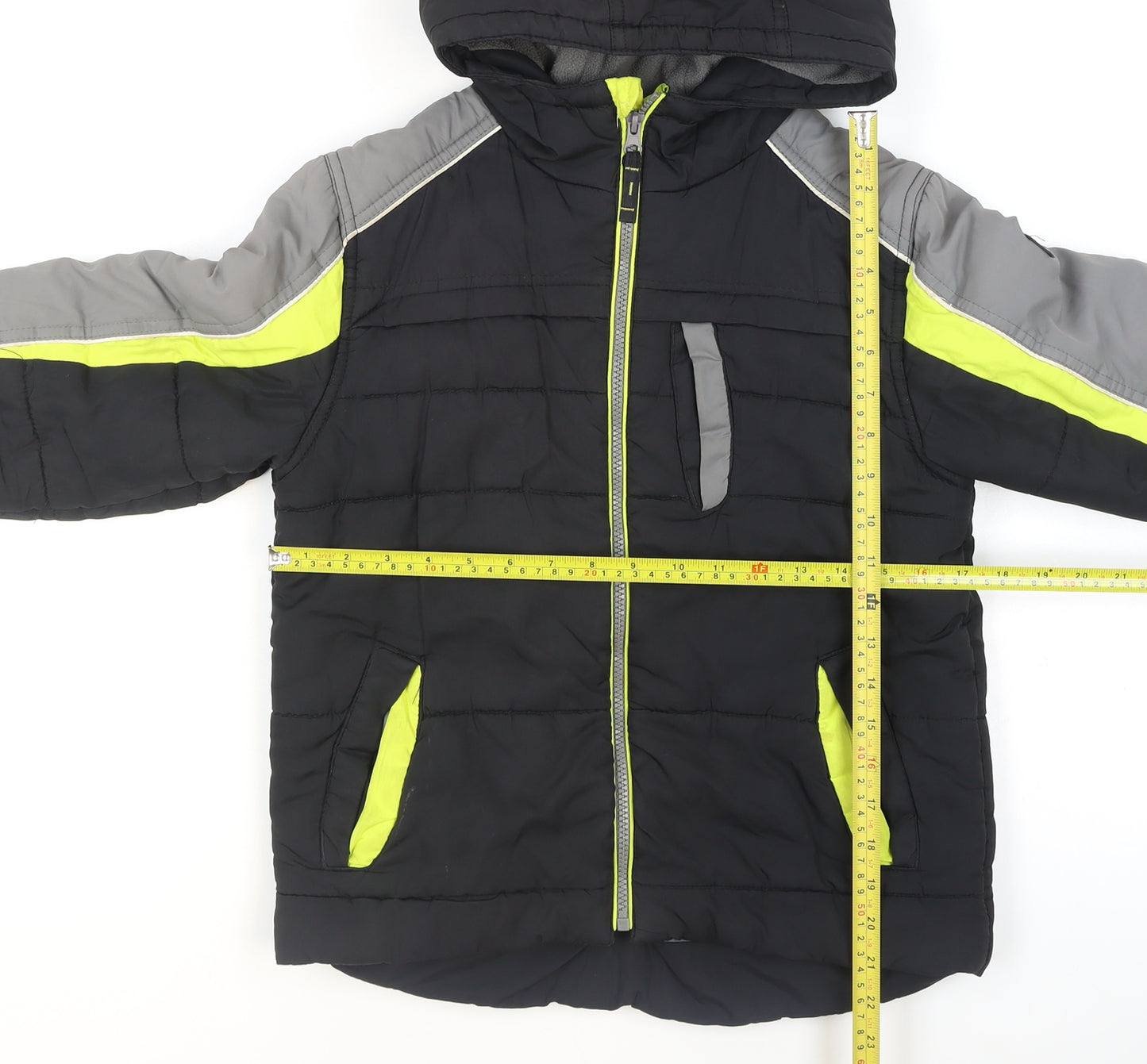 Protection System Boys Black Puffer Jacket 8 Years Hooded Full Zip Winter Coat