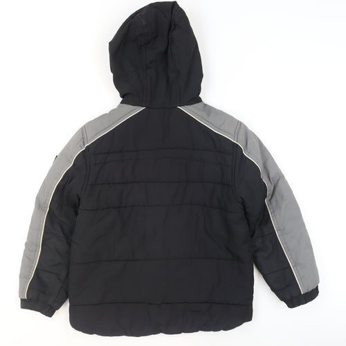 Protection System Boys Black Puffer Jacket 8 Years Hooded Full Zip Winter Coat