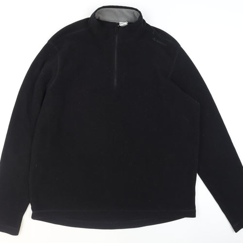 Decathlon Men's Black XL Fleece 1/2 Zip Pullover Sweatshirt