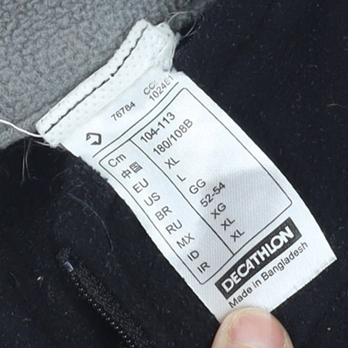 Decathlon Men's Black XL Fleece 1/2 Zip Pullover Sweatshirt