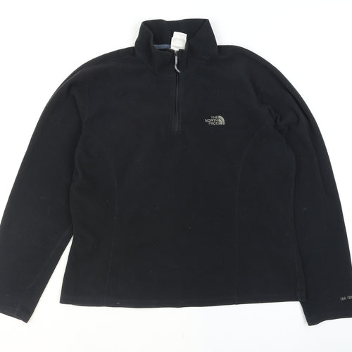 The North Face Women Black L Fleece 1/4 Zip Pullover Sweatshirt