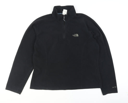The North Face Women Black L Fleece 1/4 Zip Pullover Sweatshirt