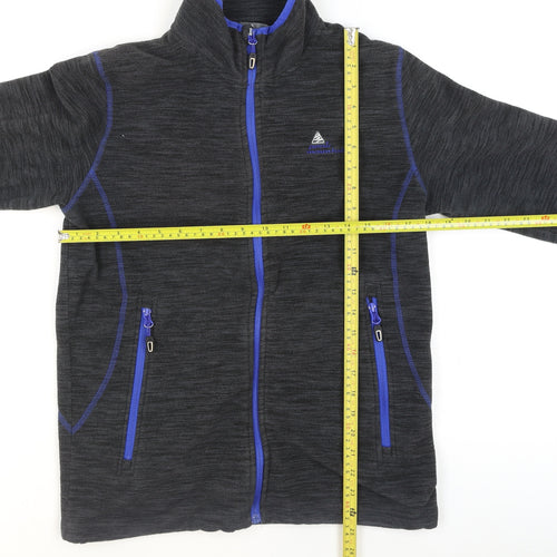 Peak Mountain Men's Grey Fleece Activewear Jacket Size M Full Zip